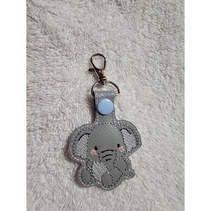 Elephant Keychain Cute‎ Animal Keyring Bag Charm Purse Accessory Gray Blue